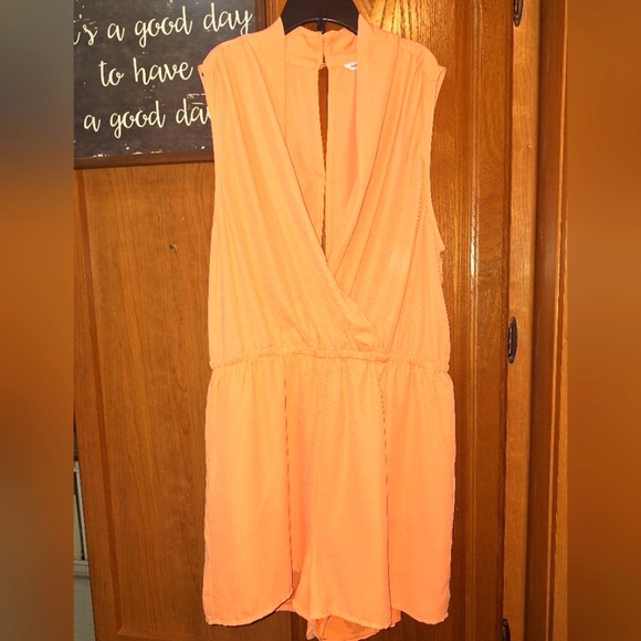 Elegant Coral Naked Zebra Sleeveless Romper In A Size Medium. EUC - Picture 1 of 10